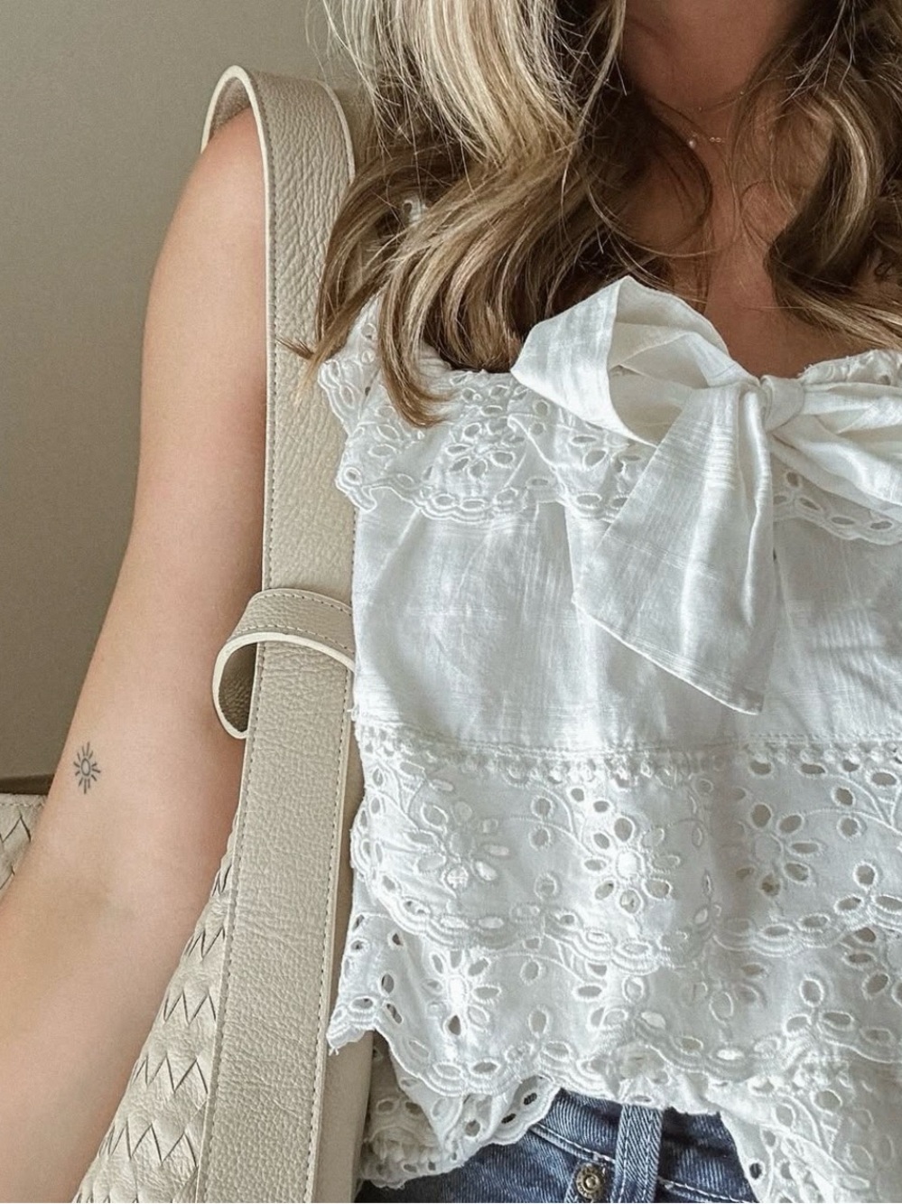 Sezane Lia White Eyelet Ruffle Top - Picture 6 of 6